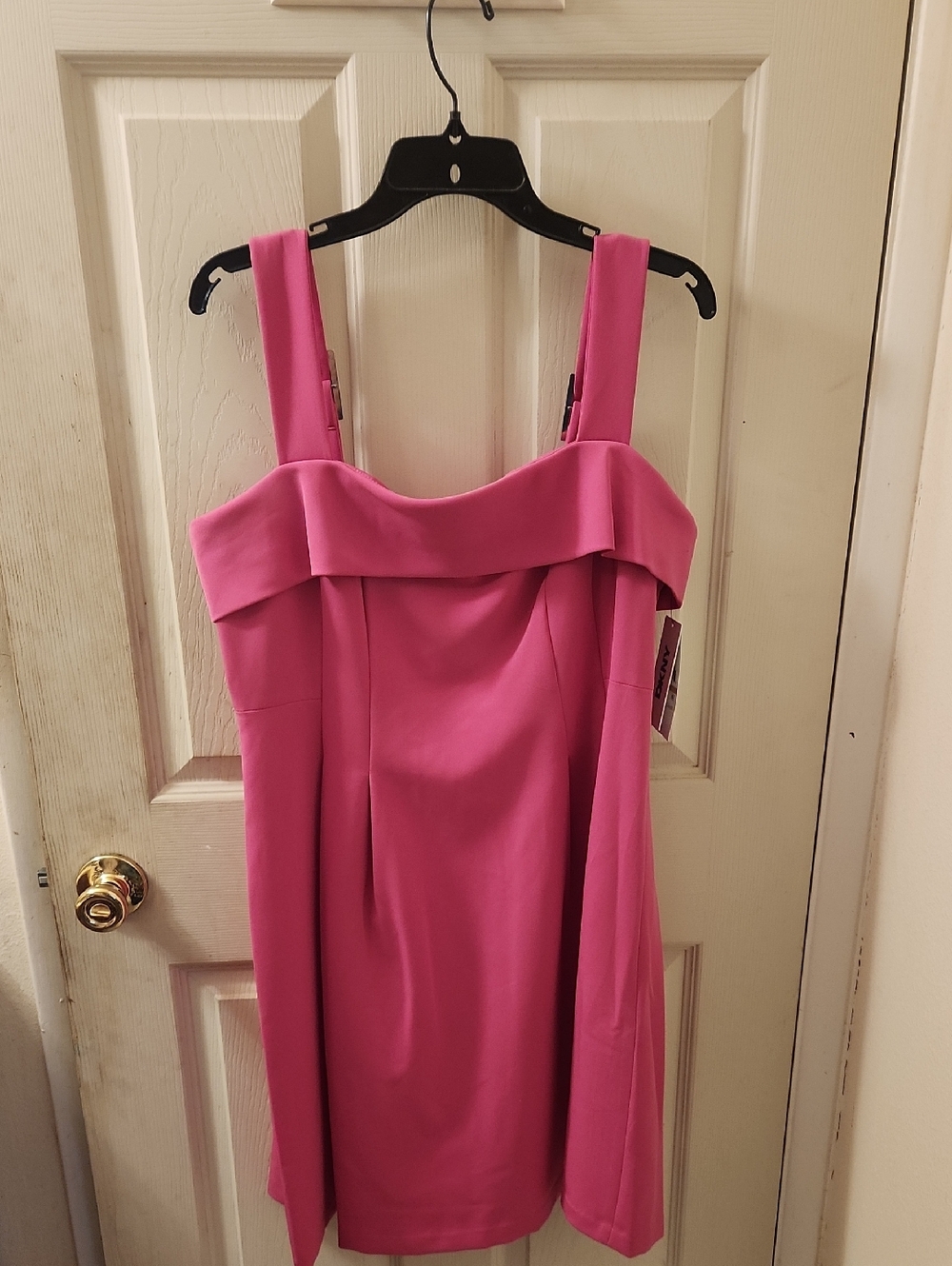 DKNY Pink Square-Neck Cocktail Buckle Dress NWT New W/Tags